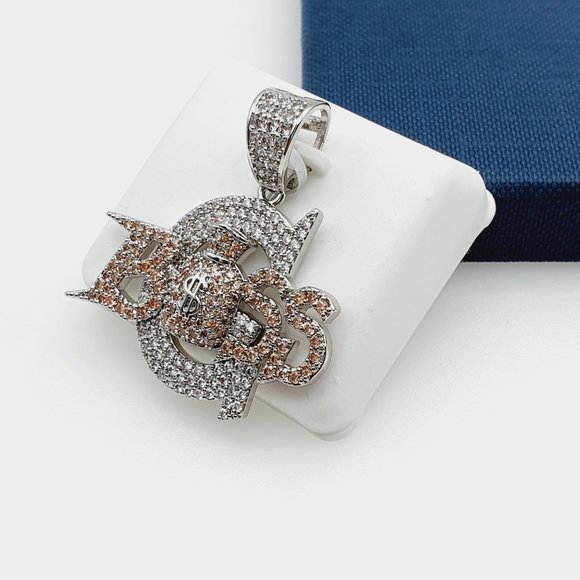 "925 Sterling Silver Plated CZ Pendant, EVBRS337 - Picture 4 of 9